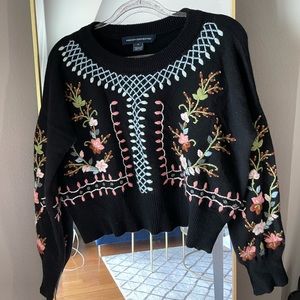 French Connection Floral Knitted Sweater